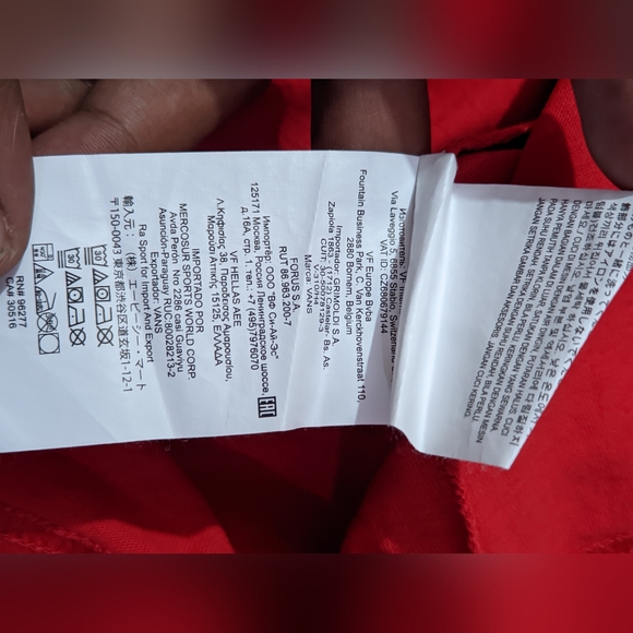 Vans logo sleeve shirt red and black size M - Picture 8 of 11